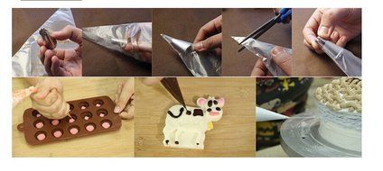 Yingwei 100Pcs Disposable Icing Piping Cake Pastry Tip Cupcake Decorating Bags Tool