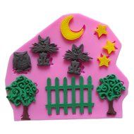 Night Owl Small Garden Cat Silicone Fondant Chocolate Clay Mold Cake Decorating Tools