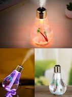 Number-One Cool Mist Ultrasonic Humidifier, Blub Micro Landscape Design 400ml Personal Air Humidifier Ultra Quiet...