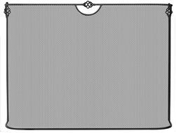 UniFlame Single Panel Curved Black Wrought Iron Spark Guard