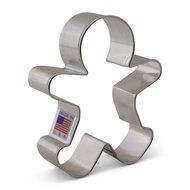 Happy Gingerbread Man Cookie Cutter - Ann Clark - 3.75 Inches - US Tin Plated Steel