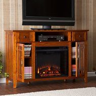 SEI AMZ3839E Salinas Electric Media Fireplace, Mission Oak
