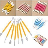 Drhob 8Pcs 16 Patterns Fondant Cake Decorating Flower Sugar Craft Modelling Tools Clay&#65288; Color&#65306;Random&#65289;