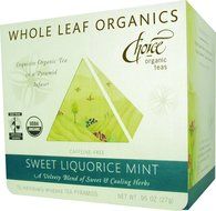 Choice Organic Whole Leaf Organics Sweet Liquorice Mint Tea Pyramids, 15-Count, 0.95-Ounce Boxes (Pack of 3) N13