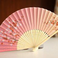 Kimono fan Women&#039;s Folding Japanese-style Beautiful lovely Cherry blossoms Juanbu Fan Female fan Black Mount Fuji