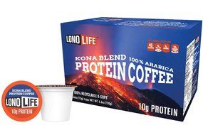 LonoLife Kona Blend Protein Coffee 10g Protein per Serving - 10 Count - For your Keurig Style Brewer