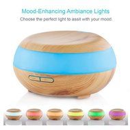 Dirky 300ml Wood Aroma Essential Oil Diffuser Whisper Quiet Cool Mist Humidifier With 7Color LED Lights Change... N3