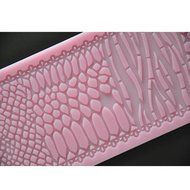 FOUR-C Decorating Tools Cake Lace Mat Silicone Decoration Mat for Fondant Cake Color Pink N3