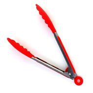 10"inch Stainless steel Plastic Kitchen Tongs BBQ Clip Salad Bread Serving Tongs 2 Colors N2