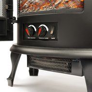 Regal Electric Fireplace - e-Flame USA 25 Inch Black Portable Electric Fireplace Stove with 1500W Space Heater... N4