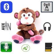 12 Inches Multifunction Monkey Plush Toy Bluetooth Wireless Micro SD Memory Card Stereo Speaker w/ FM Radio Microphone... N8