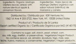 Miracle Tree - Organic Moringa Superfood Tea, 25 Individually Sealed Tea Bags, Mango N22