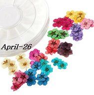 Wheel 12 Color Dried Dry 3D Flower Tips Nail Art Decoration Design Manicure DIY