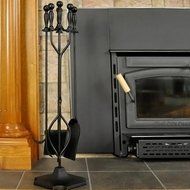 5 Piece Black Fireplace Tool Set