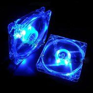 AMA(TM) Blue Quad 4-LED Light Neon Clear PC Computer Case Cooling Fan Pad Tray Chilling Stand (Blue 2) N12