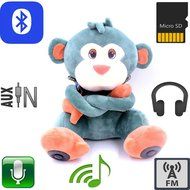 12 Inches Multifunction Monkey Plush Toy Bluetooth Wireless Micro SD Memory Card Stereo Speaker w/ FM Radio Microphone... N17