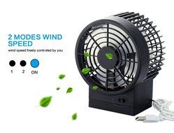 Topwell 4.7-inch USB Table Fan Desktop Fan 2-modes Double-blade USB Powered Portable Cooling Fan for PC Laptop... N2