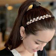 Spritech(TM) Women's Sliver Bling Pure White Pearl Design with Rhinestone Hairband Headband Diamante Hairhoop...