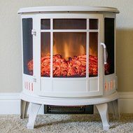 Regal Electric Fireplace - e-Flame USA 25 Inch Black Portable Electric Fireplace Stove with 1500W Space Heater... N7