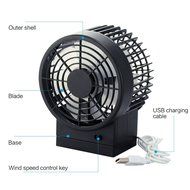 Topwell 4.7-inch USB Table Fan Desktop Fan 2-modes Double-blade USB Powered Portable Cooling Fan for PC Laptop... N3