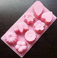 8 Cavity Flowers Silicone Non Stick Cake Bread Mold Chocolate Jelly Candy Baking Mould+free Cable Tie