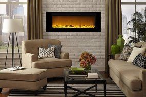 Touchstone 80004 Sideline In-Wall Recessed Electric Fireplace, 50 Inch Wide, 1500/750 Watt Heater (Black) N10