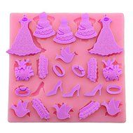 Mr.S Shop 3D Dress High Heels Accessories Silicone Mold Chocolate Fondant Soap Mold DIY Cake Decoration Tools,...