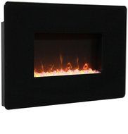 Muskoka MH25BL Pleasant Hearth Wall Mount Fireplace, Black Glass, 25" N2