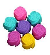 Pack of 10 Rose Jelly Pudding Cup Puffs Cupcake Silicone Mold Pan 2.7"x2.7"x1.2" Color At Random