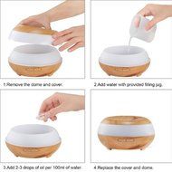 Dirky 300ml Wood Aroma Essential Oil Diffuser Whisper Quiet Cool Mist Humidifier With 7Color LED Lights Change... N5