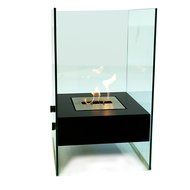 Chic Fireplaces Bismarck Luxury Ventless Black Free Standing Modern Bio-ethanol Fireplace Stainless Steel Burner...