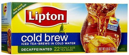 Lipton Black Tea Bags, Cold Brew, Decaf, 22 ct