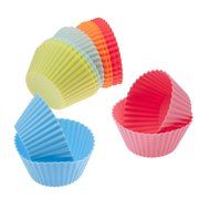 Great Value Set of 12pcs Reusable Non Sticking Soft Silicone Cup Cakes / Muffins Baking Cases / Forms / Cups /... N3