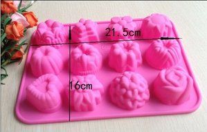 1pcs Flower Fondant Cake Pan Candy Soap Silicone Mold Baking Pan Cake Decoration N2