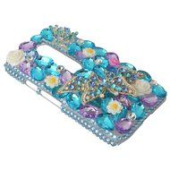 Spritech(TM) Bling Clear Phone Case For Motorola Moto G3/Moto G (3rd Gen),3D Handmade Blue Crystal Butterfly Small... N38