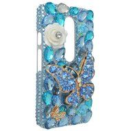 Spritech(TM) Bling Clear Phone Case For Motorola Moto G3/Moto G (3rd Gen),3D Handmade Blue Crystal Butterfly Small... N54