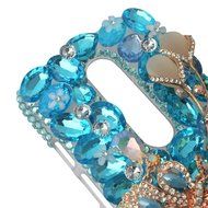 Spritech(TM) Bling Clear Phone Case For Motorola Moto G3/Moto G (3rd Gen),3D Handmade Blue Crystal Butterfly Small... N61