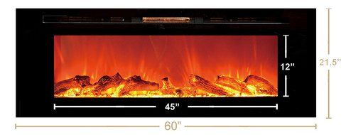 Touchstone 80004 Sideline In-Wall Recessed Electric Fireplace, 50 Inch Wide, 1500/750 Watt Heater (Black) N11