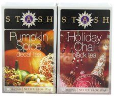 Stash Tea, Chai &amp; Decaf Pumpkin Spice Holiday Twin Pack, 18 Tea Bags Each, N3