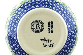 Polmedia Polish Pottery 6-inch Stoneware Bowl H0408C Hand Painted from Cer-Maz in Boleslawiec Poland. Shape S188C... N2