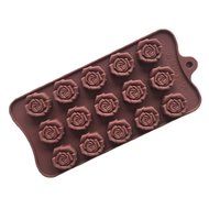 JLHua 15-cavity 3D Rose Chocolate Mold Silicone Soap Mold Handmade Soap Jelly Mousse Mold Ice Cube Tray