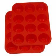 Ambox 12 Cup Silicone Muffin and Cupcake Baking Pans, Non-Stick, Easy To Clean, Oven/Microwave/Dishwasher/Freezer... N2