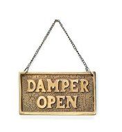 Hanging Fireplace Damper Open Closed Sign by UD