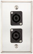 Seismic Audio SA-PLATE10 Stainless Steel Wall Plate with Dual 4 Pole Speakon Connectors