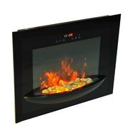 HomCom 26" 1500W Touch Screen Multi-Color Wall Mounted Electric Fireplace w/Remote - Black N3
