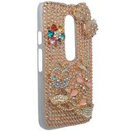 Spritech(TM) Bling Clear Phone Case For Motorola Moto G3/Moto G (3rd Gen),3D Handmade Blue Crystal Butterfly Small... N74