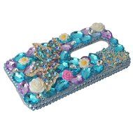 Spritech(TM) Bling Clear Phone Case For Motorola Moto G3/Moto G (3rd Gen),3D Handmade Blue Crystal Butterfly Small... N80