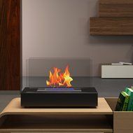 Moda Flame Vigo Ventless Table Top Ethanol Fireplace in Black N4