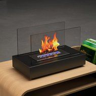 Moda Flame Vigo Ventless Table Top Ethanol Fireplace in Black N5
