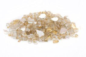 Dragon Glass 1/4" Reflective Tempered Firepit Fire Glass, 25 lb, Crystal N2